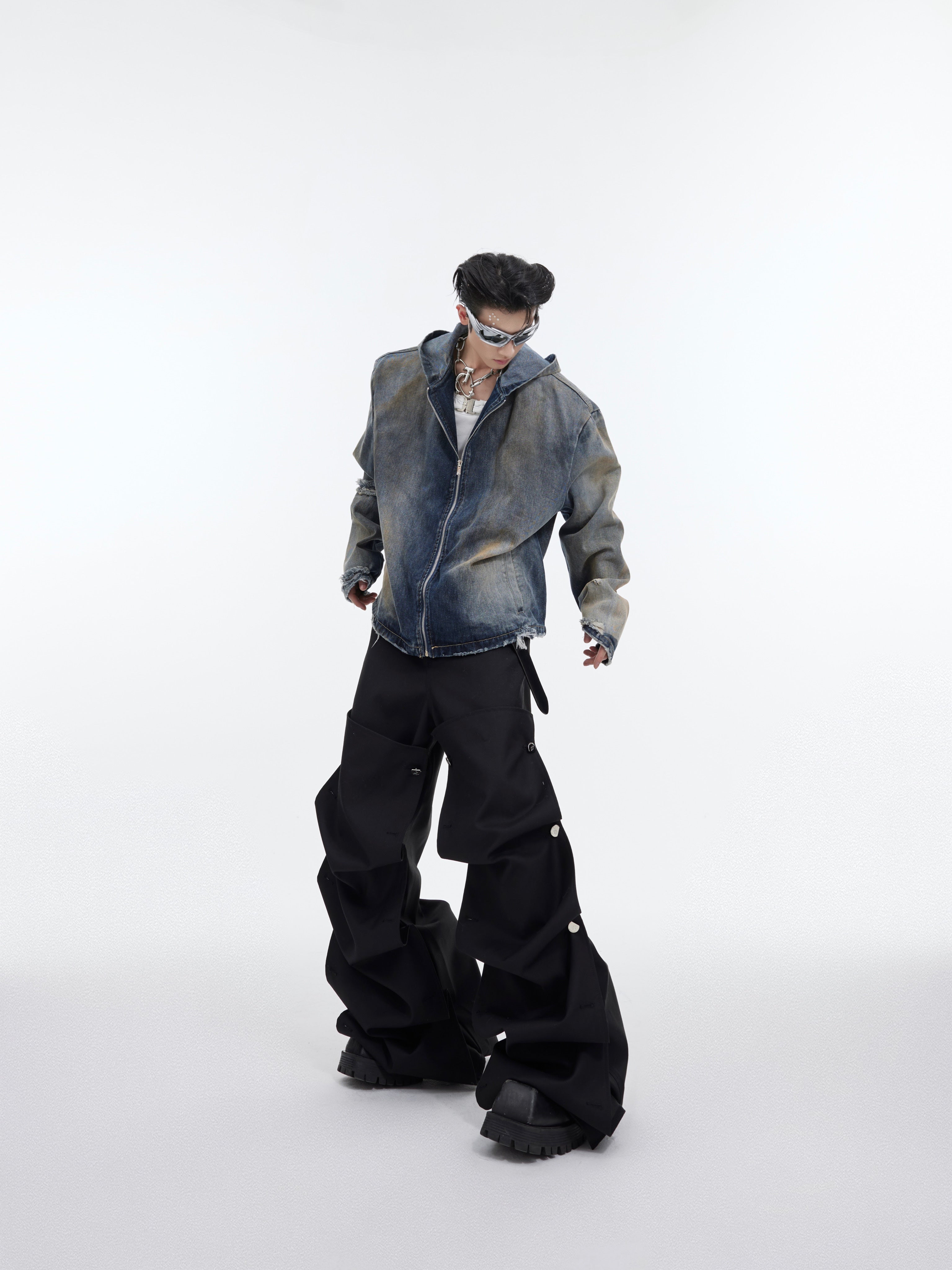 【24s January.】Retro Distressed Hooded Denim Jacket-IYAMIUIO