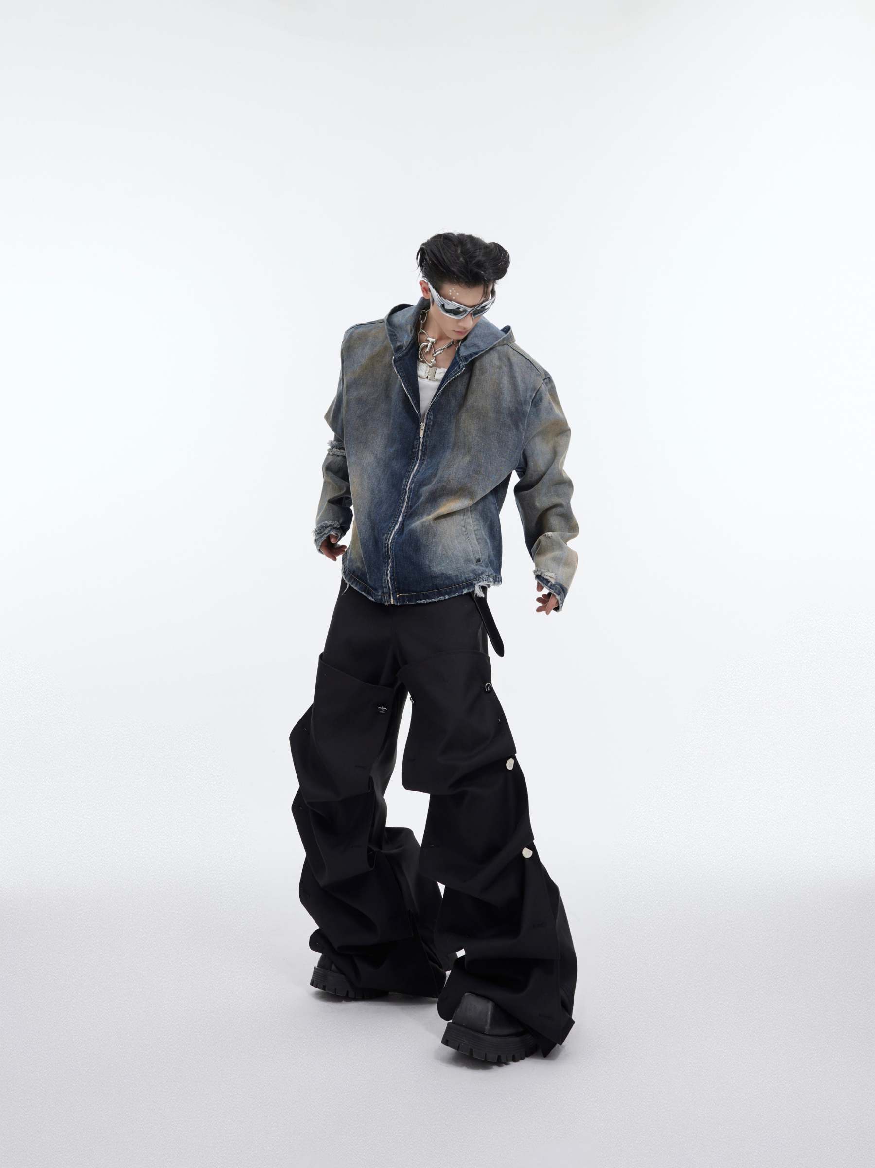 【24s January.】Retro Distressed Hooded Denim Jacket-IYAMIUIO