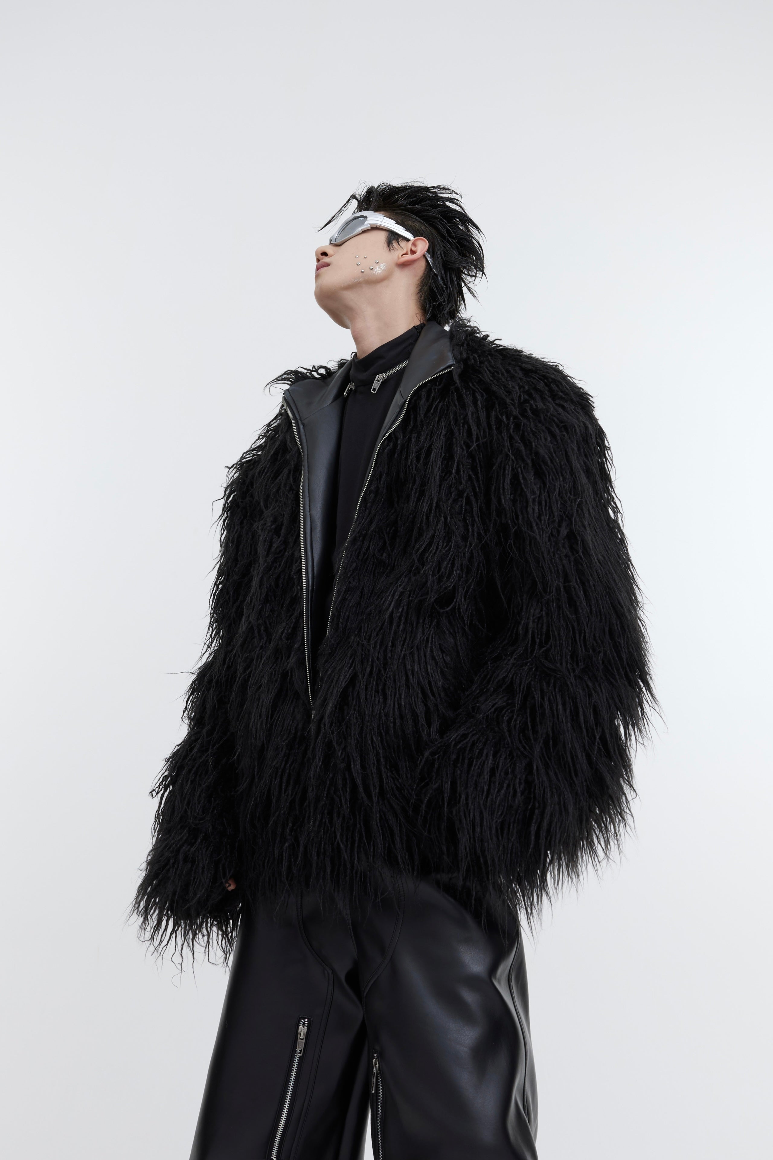 【23s October.】Corrugated Plush Leather Cotton Jacket-IYAMIUIO