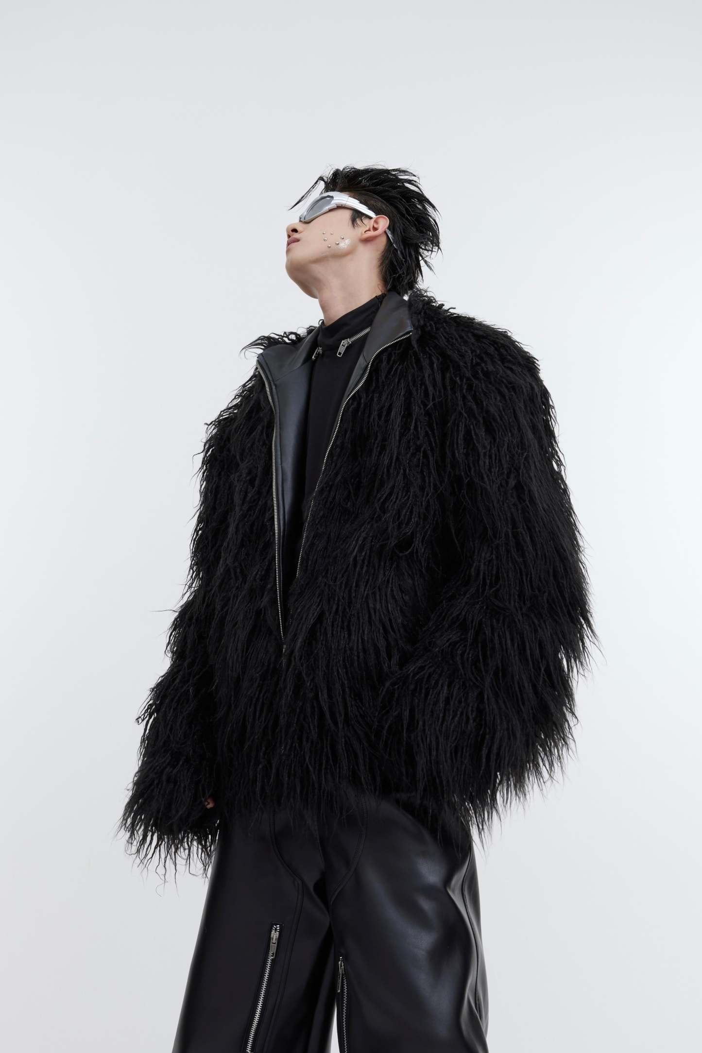 【23s October.】Corrugated Plush Leather Cotton Jacket-IYAMIUIO