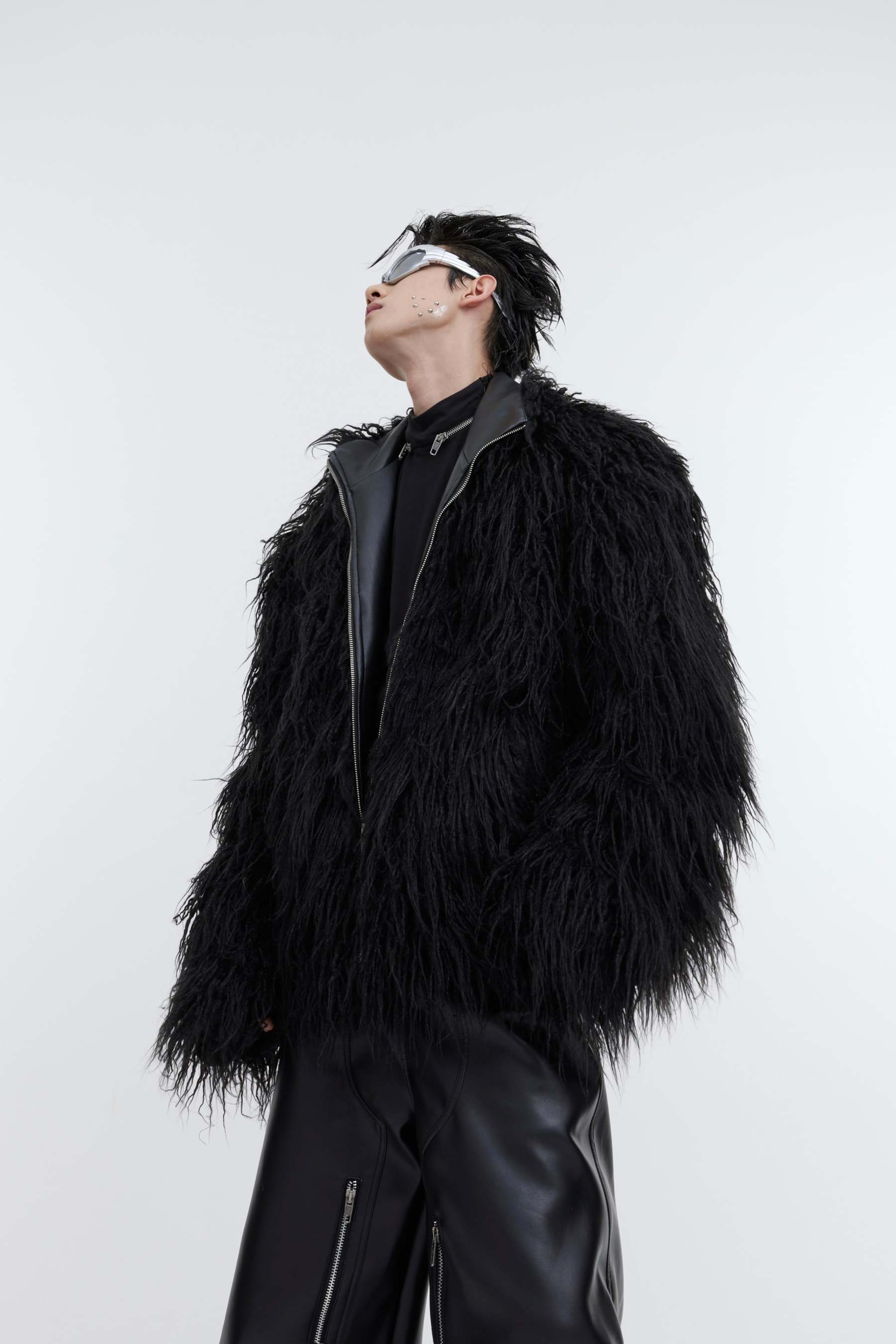 【23s October.】Corrugated Plush Leather Cotton Jacket-IYAMIUIO