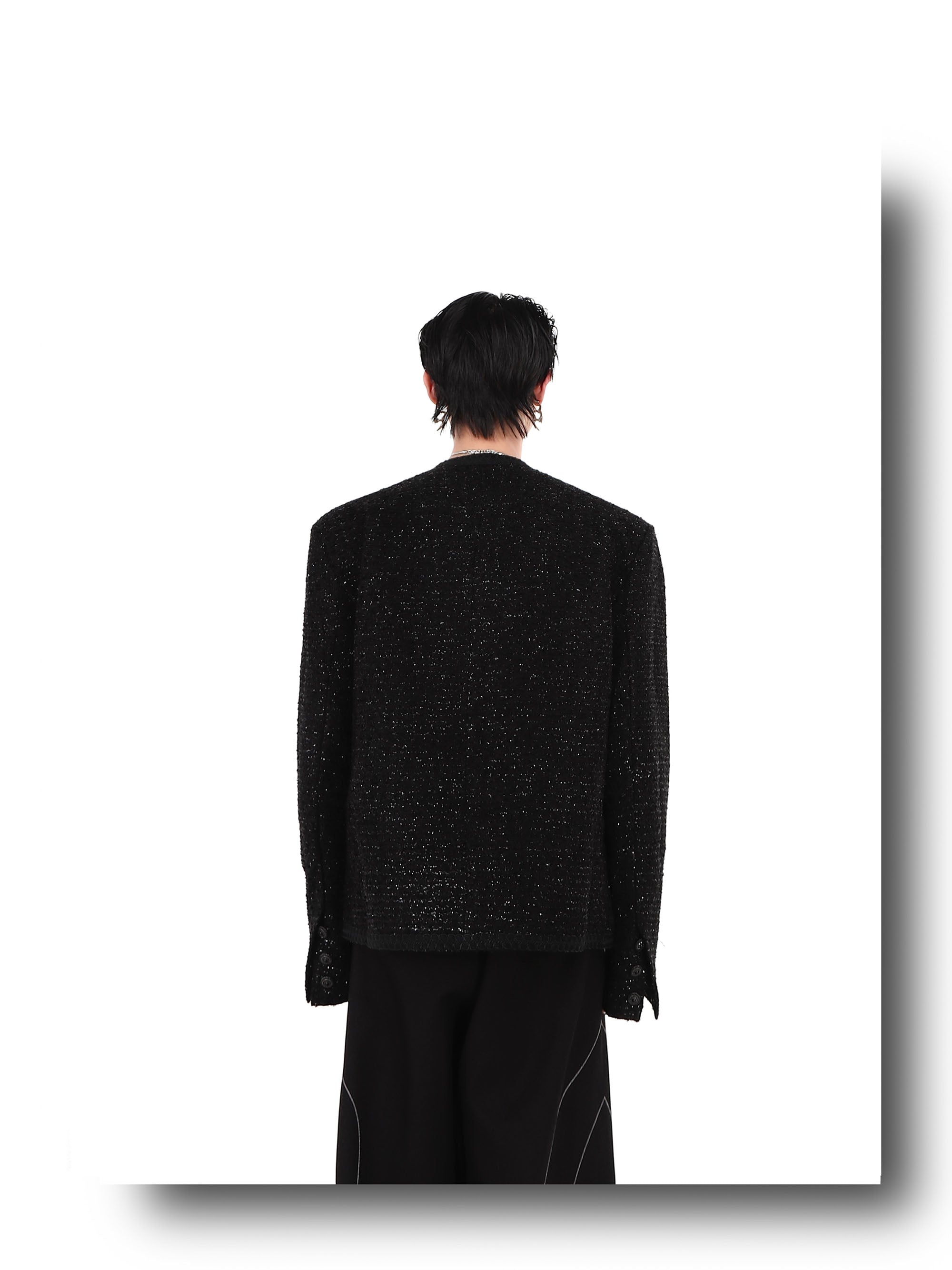 Collarless Suit Jacket-IYAMIUIO