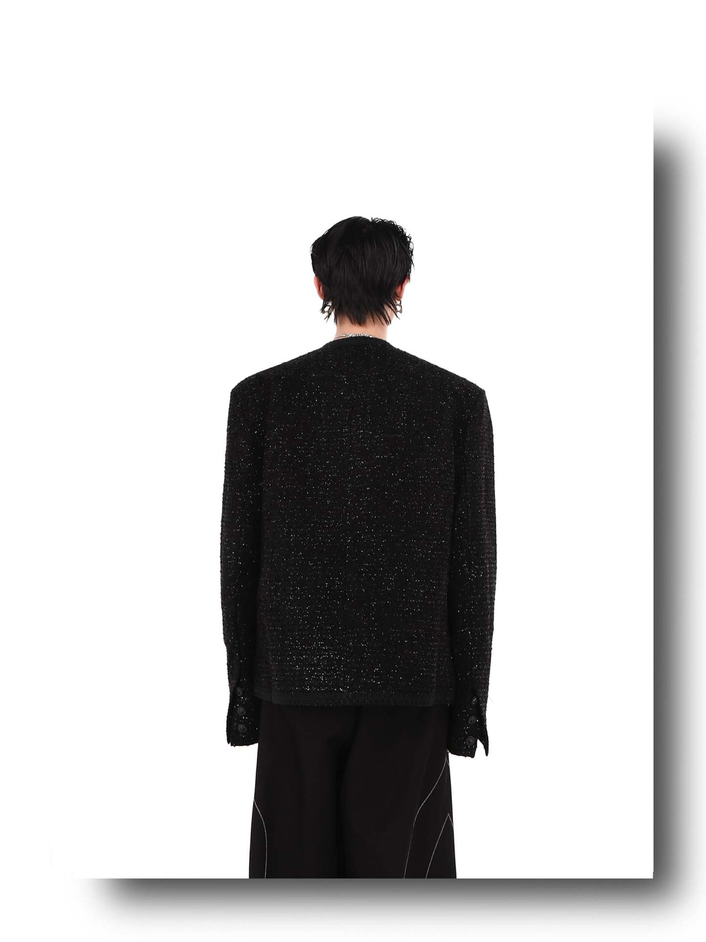 Collarless Suit Jacket-IYAMIUIO