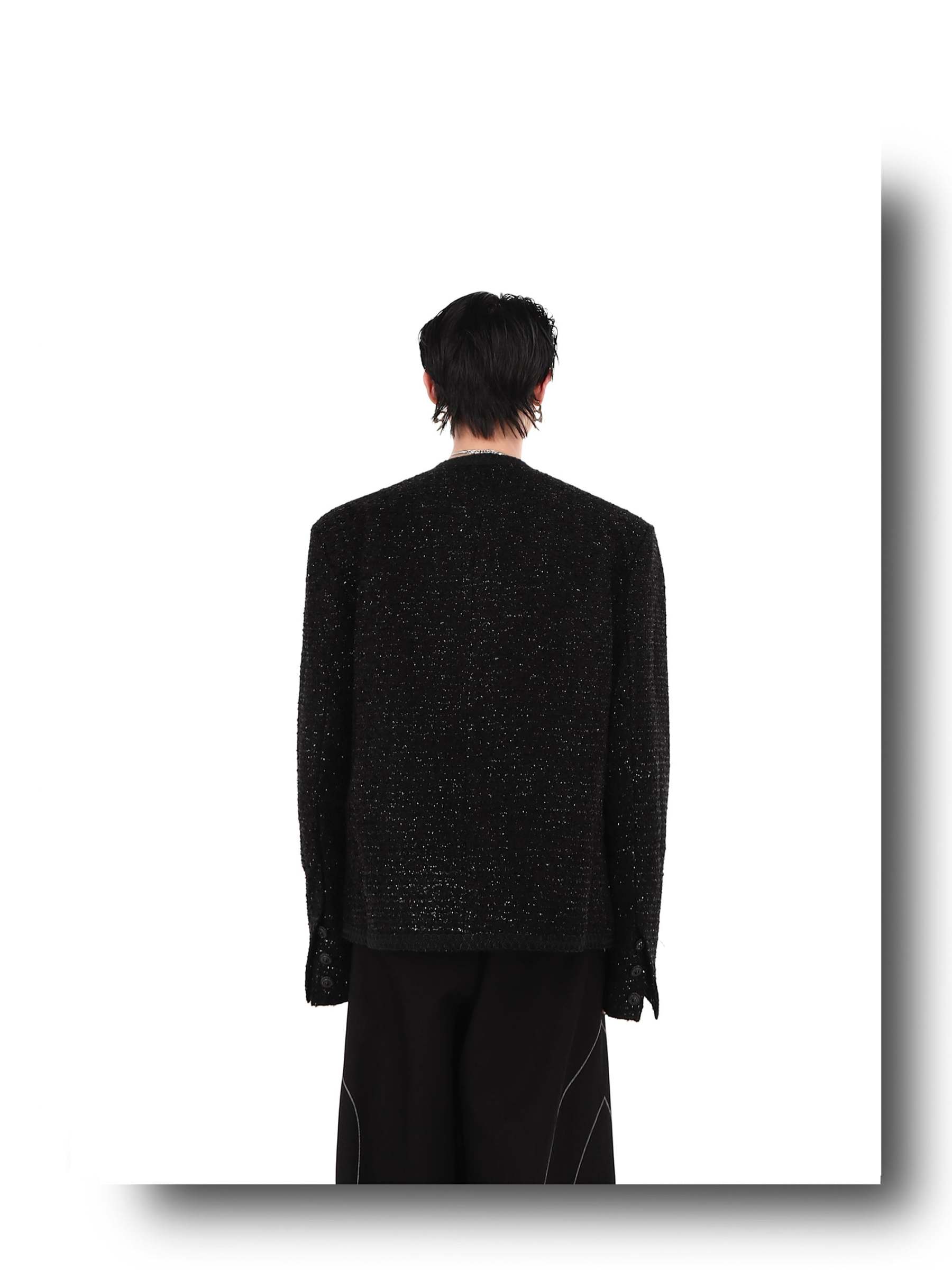 Collarless Suit Jacket-IYAMIUIO