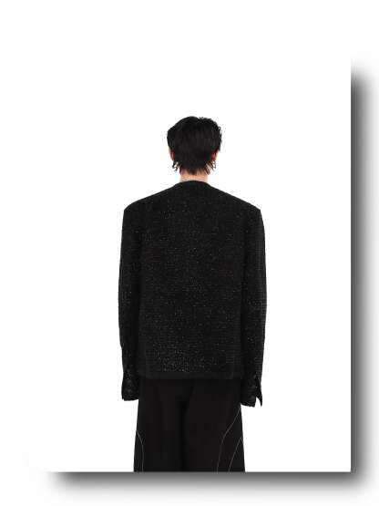 Collarless Suit Jacket-IYAMIUIO