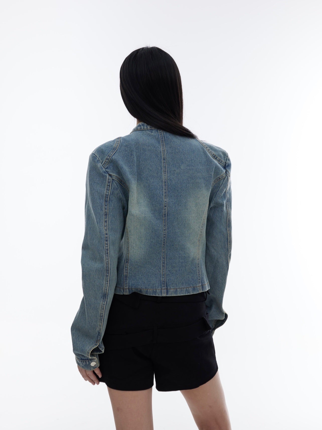 【23s August.】Embroidered Washed Denim Jacket-IYAMIUIO