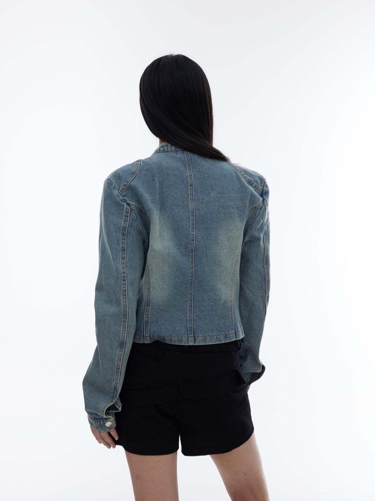 【23s August.】Embroidered Washed Denim Jacket-IYAMIUIO
