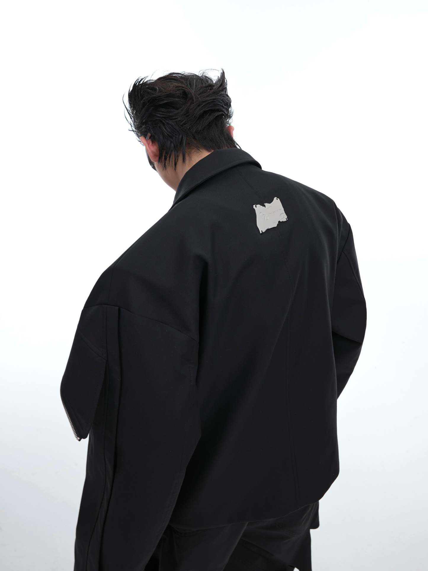 【24s Aug.】Deconstructed Metallic Cape Patchwork Jacket-IYAMIUIO