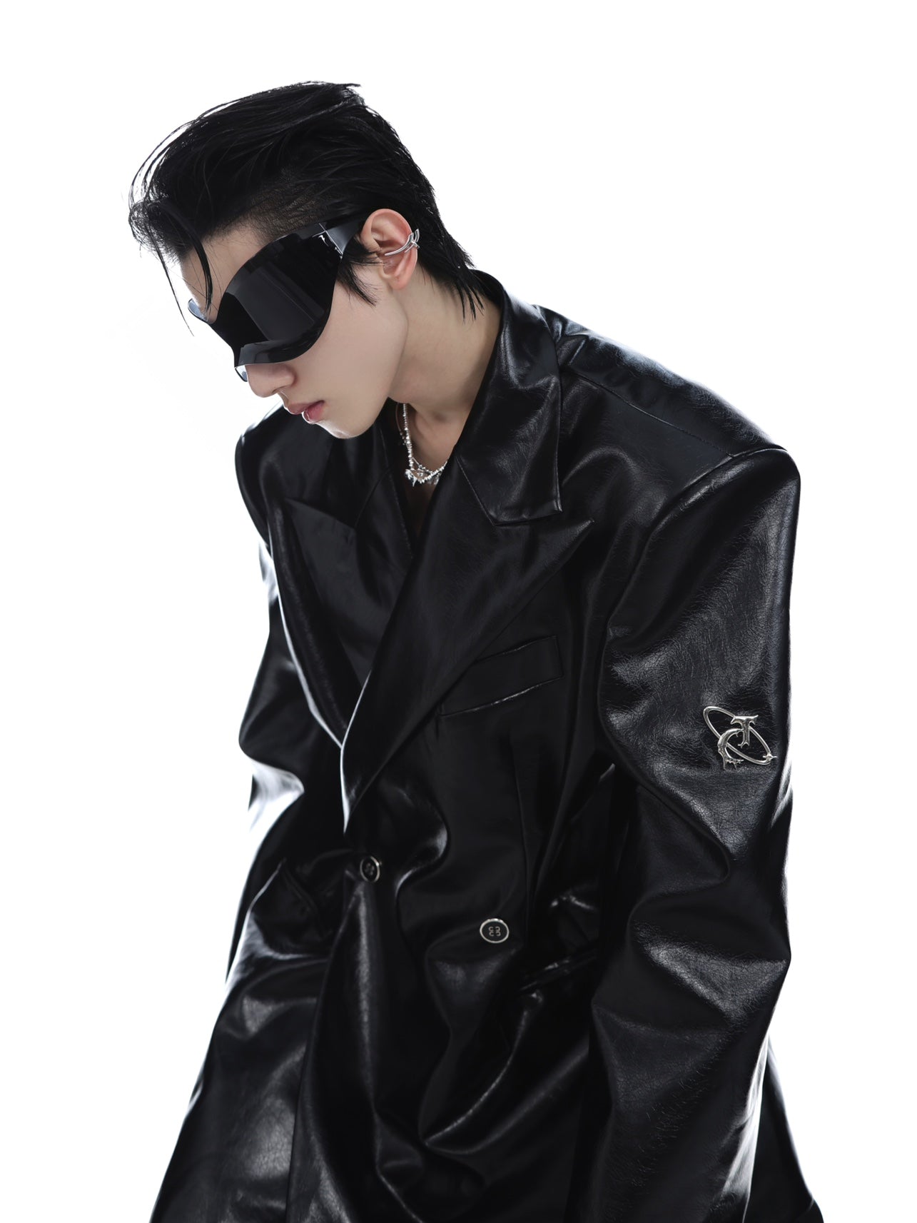 【23s Mar.】Shoulder Pad PU Leather Suit-IYAMIUIO