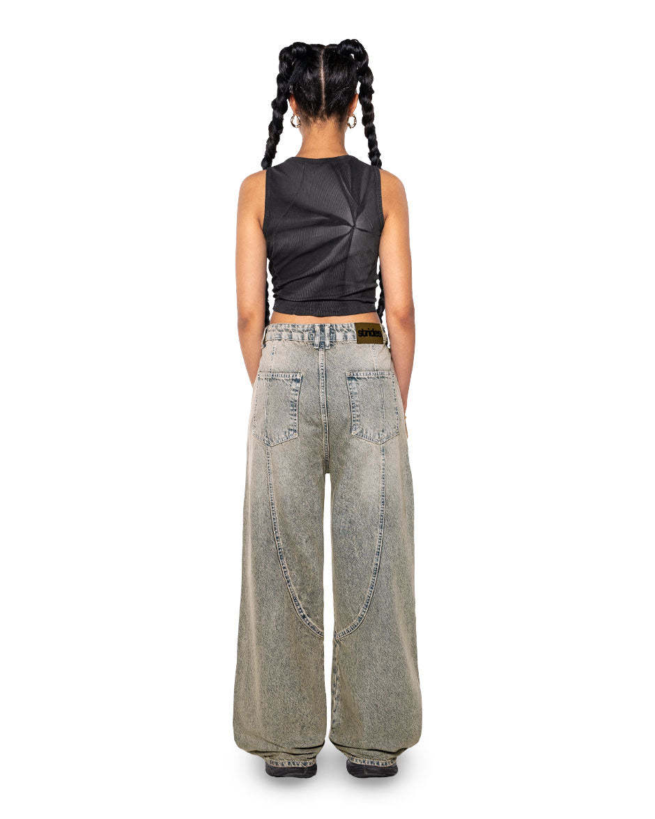 Claw Denim Light Grey Yellow-IYAMIUIO