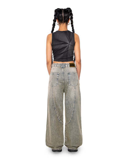 Claw Denim Light Grey Yellow-IYAMIUIO