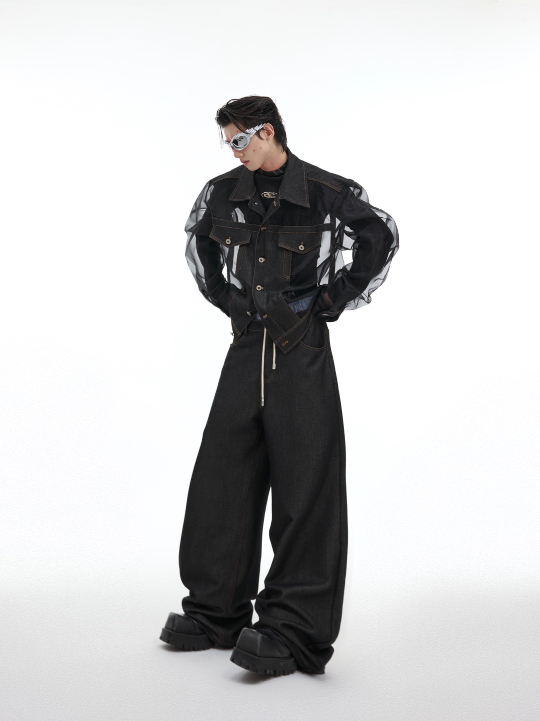 【24s Oct.】Mesh Hollow See-Through Jacket-IYAMIUIO