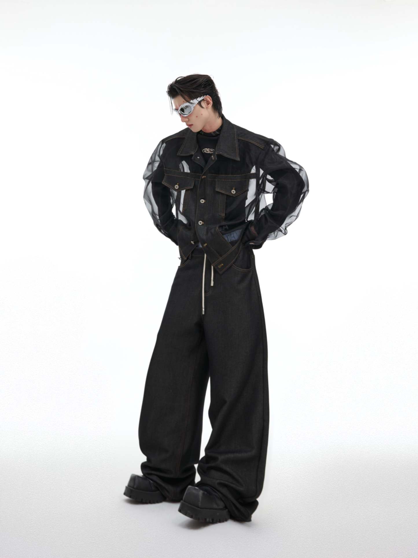 【24s Oct.】Mesh Hollow See-Through Jacket-IYAMIUIO