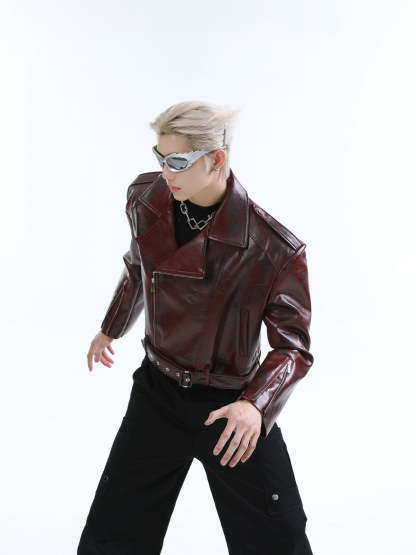 【24s Oct.】Heavy Street Motorcycle Leather Jacket-IYAMIUIO