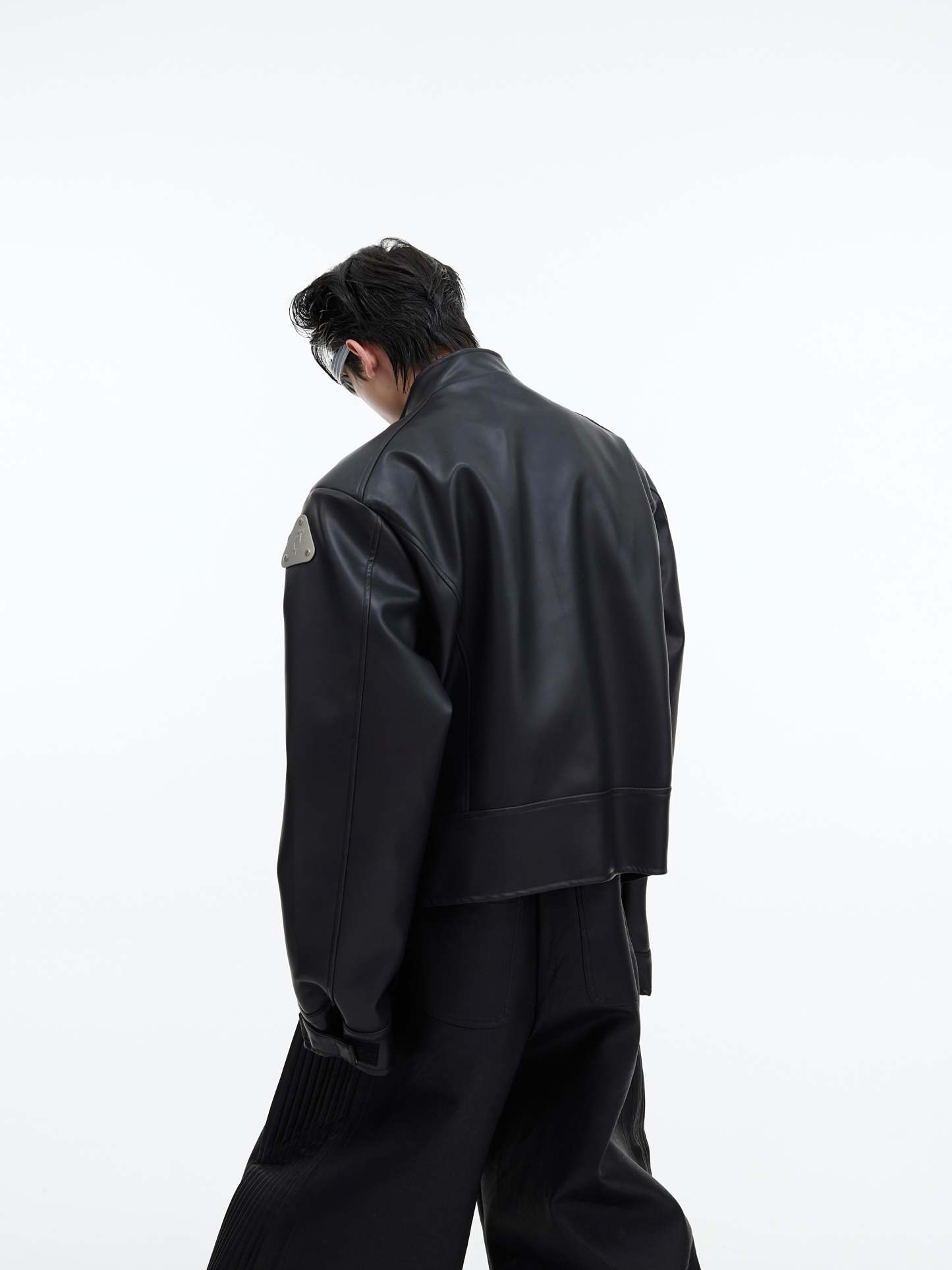 【23s September.】Metallic Logo 3D Deconstructed Leather Jacket-IYAMIUIO