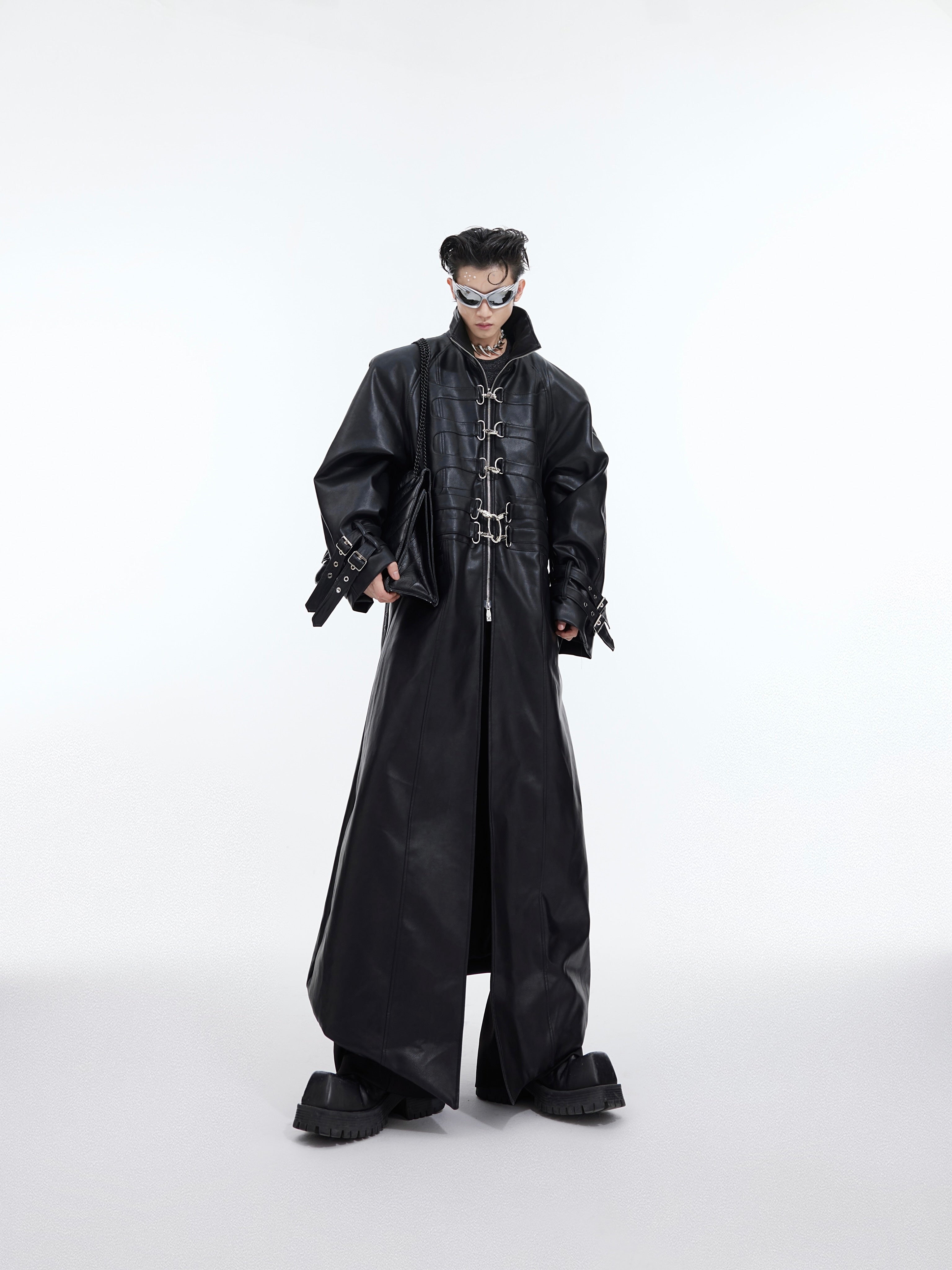 【24s February.】Metal Lock Design Leather Coat-IYAMIUIO