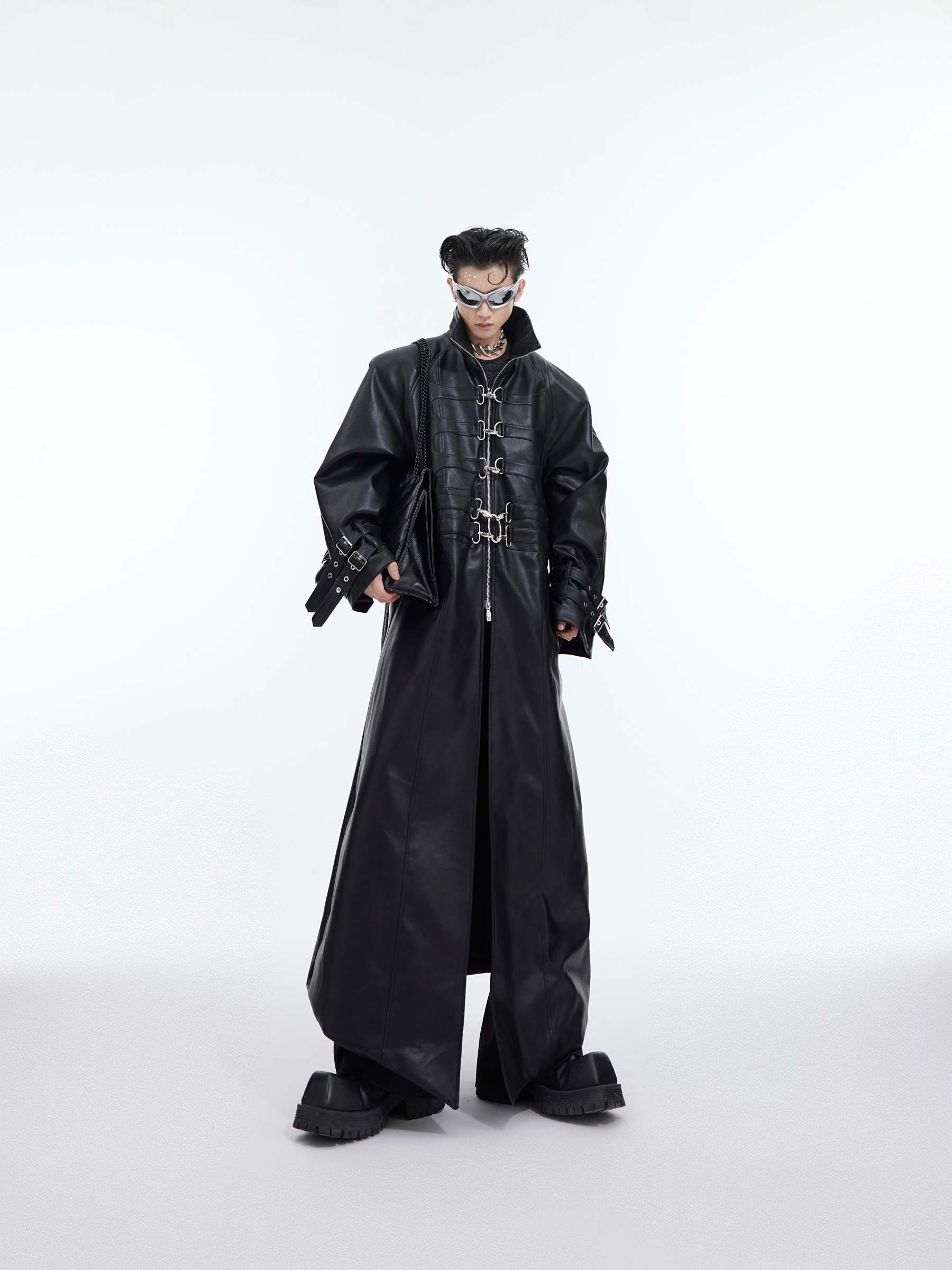 【24s February.】Metal Lock Design Leather Coat-IYAMIUIO