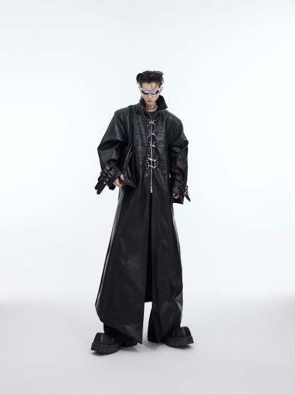 【24s February.】Metal Lock Design Leather Coat-IYAMIUIO