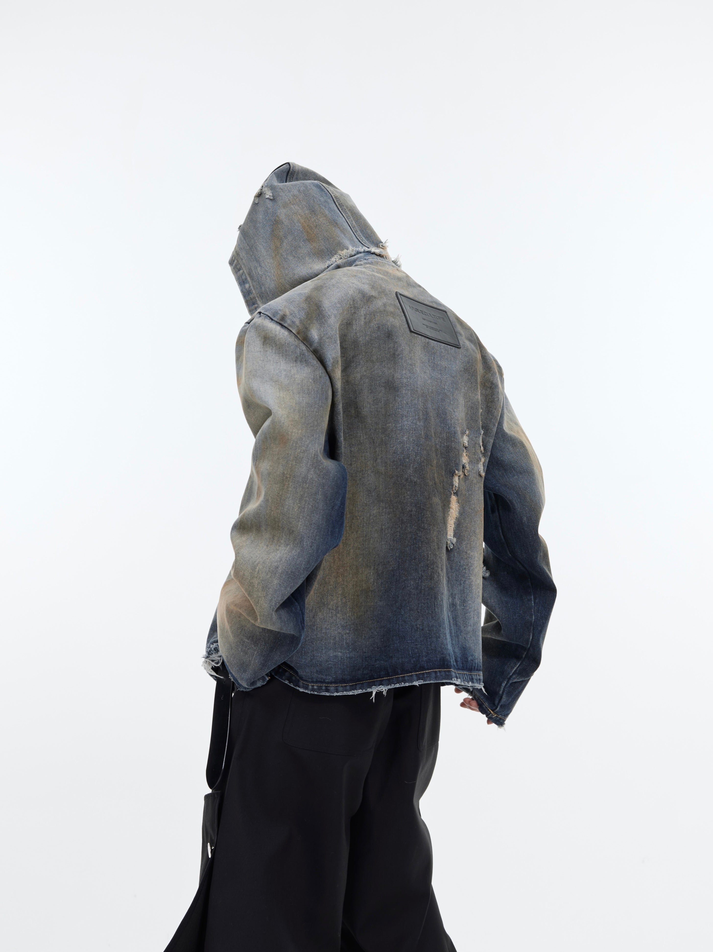 【24s January.】Retro Distressed Hooded Denim Jacket-IYAMIUIO