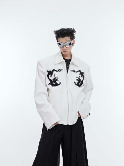 【24s February.】"Dragon" Pattern Simple Design Jacket-IYAMIUIO