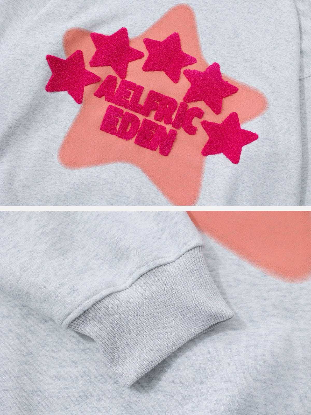 Aelfric Eden Vintage Embroidery Star Hoodie-IYAMIUIO