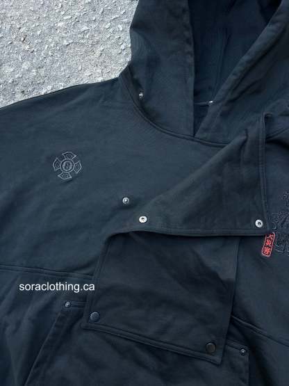 "Flame" Hoodie Black-IYAMIUIO