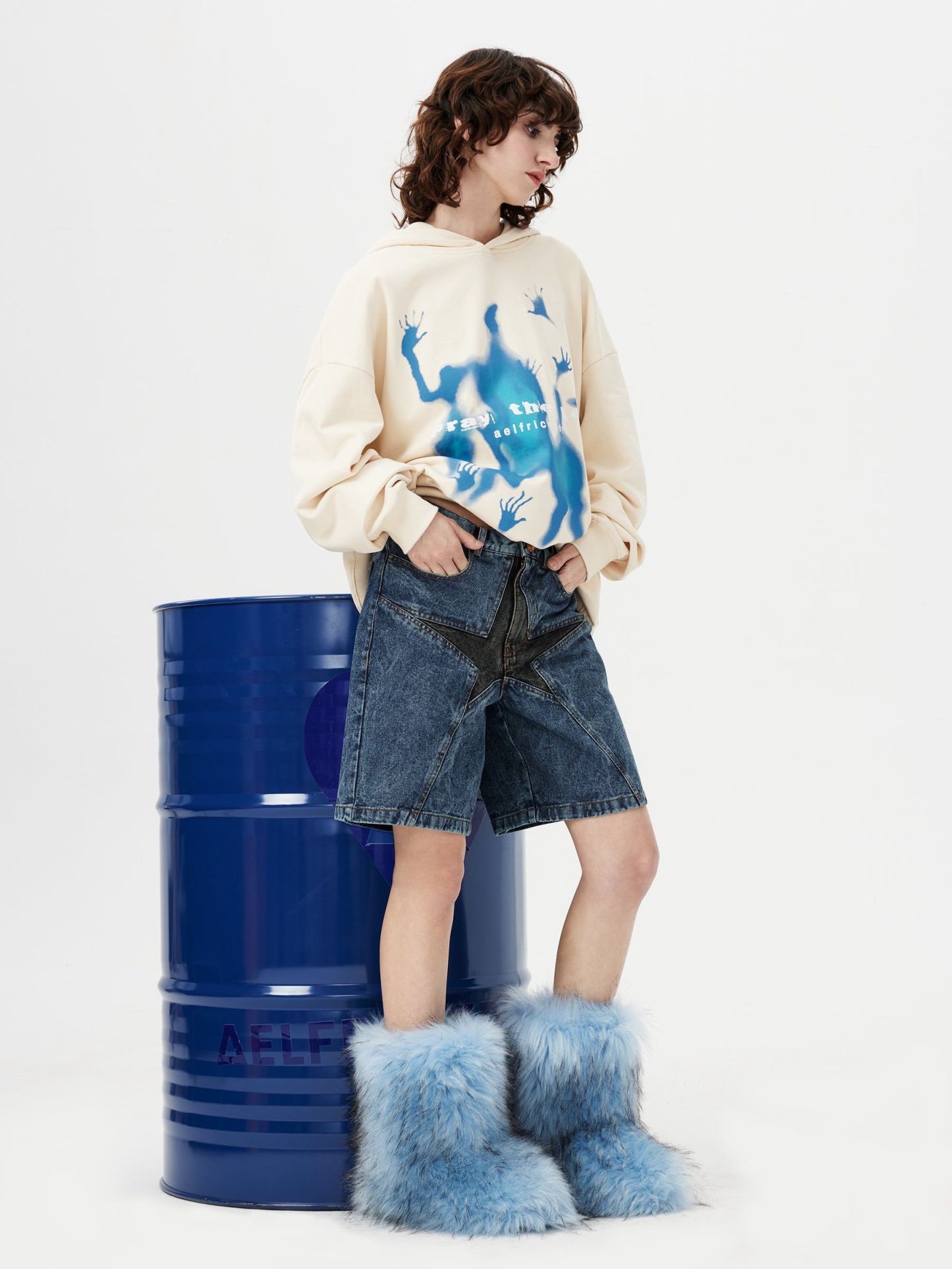 Aelfric Eden Abstraction Shadow Print Hoodie-IYAMIUIO