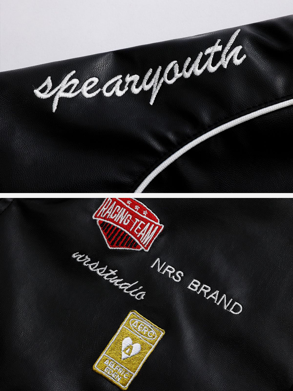 Aelfric Eden Letter-Embroidered Racing Jacket-IYAMIUIO