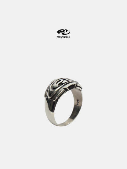 Personsoul Silver Logo Signet Ring-IYAMIUIO