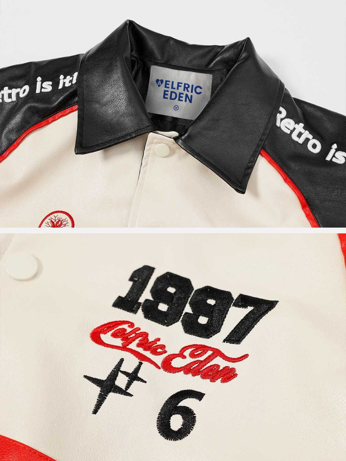 Aelfric Eden Stitching Color Motorcycle Jacket-IYAMIUIO