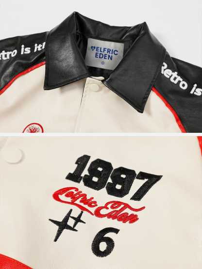 Aelfric Eden Stitching Color Motorcycle Jacket-IYAMIUIO