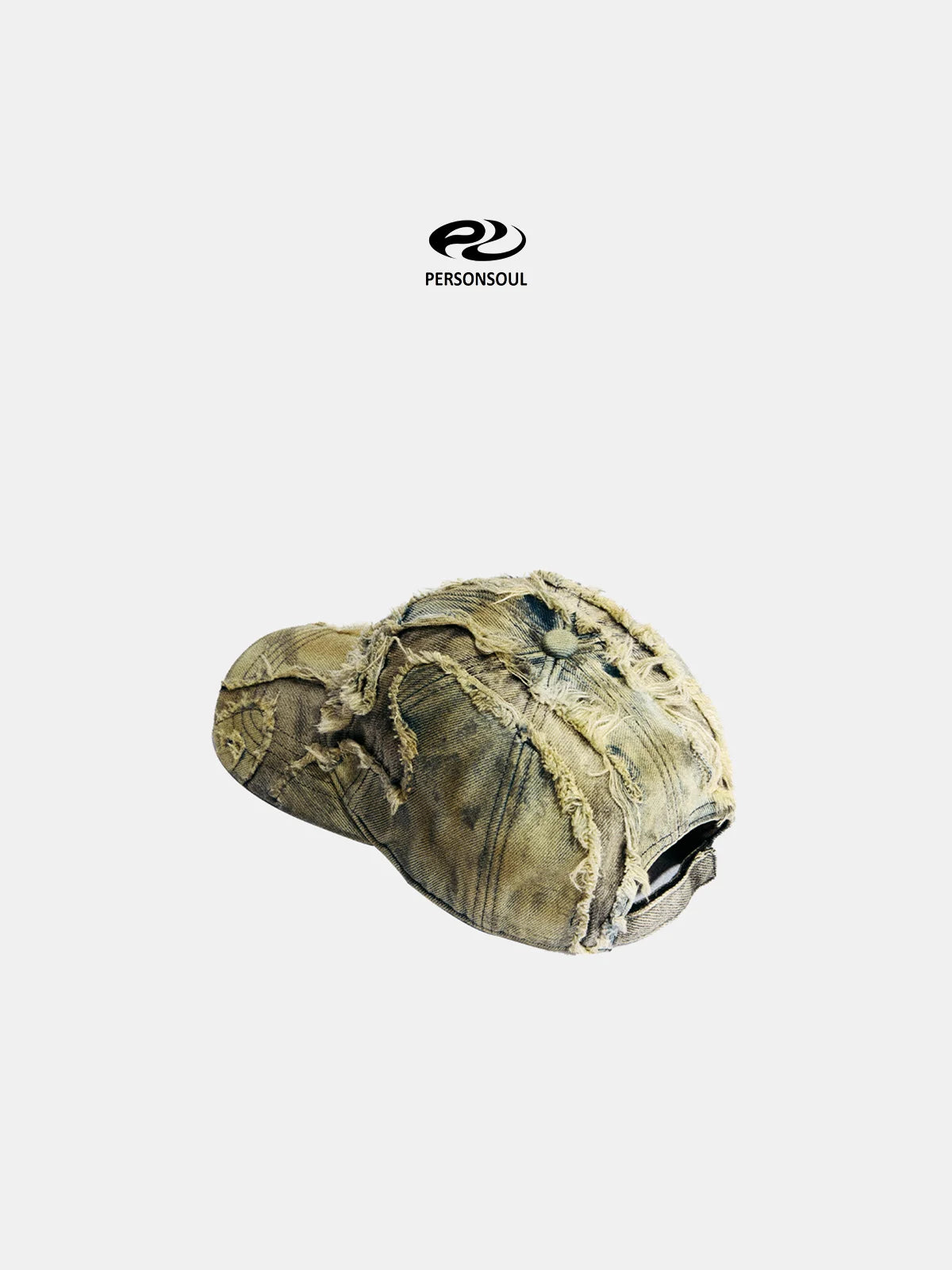 Personsoul Distressed Denim Baseball Cap-IYAMIUIO