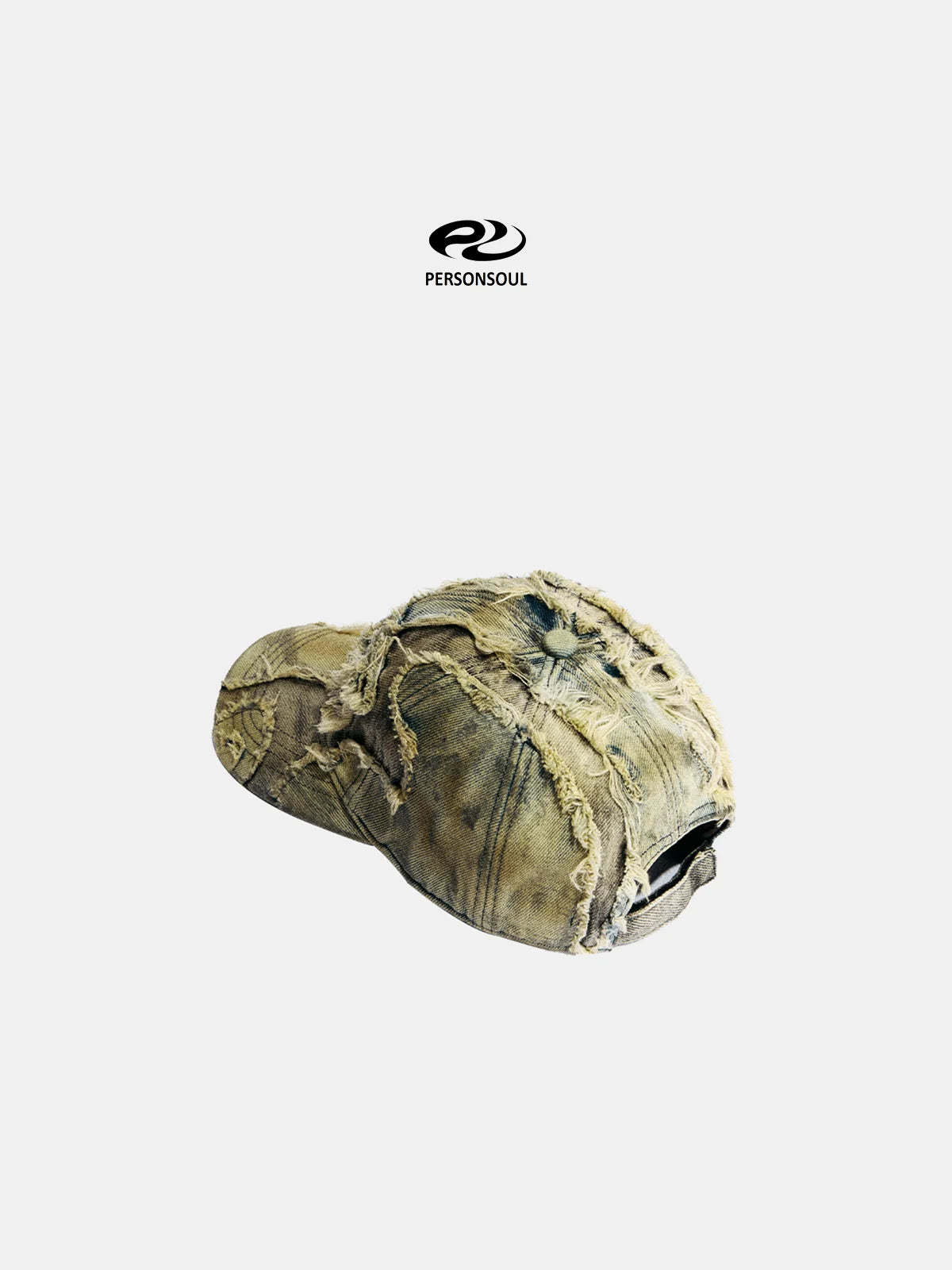 Personsoul Distressed Denim Baseball Cap-IYAMIUIO