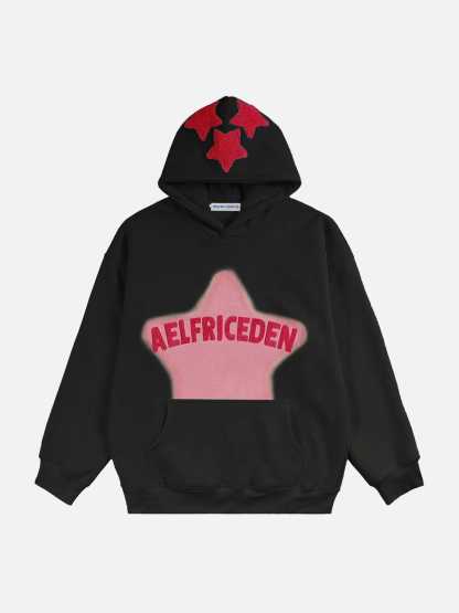Aelfric Eden Vintage Embroidery Star Hoodie-IYAMIUIO