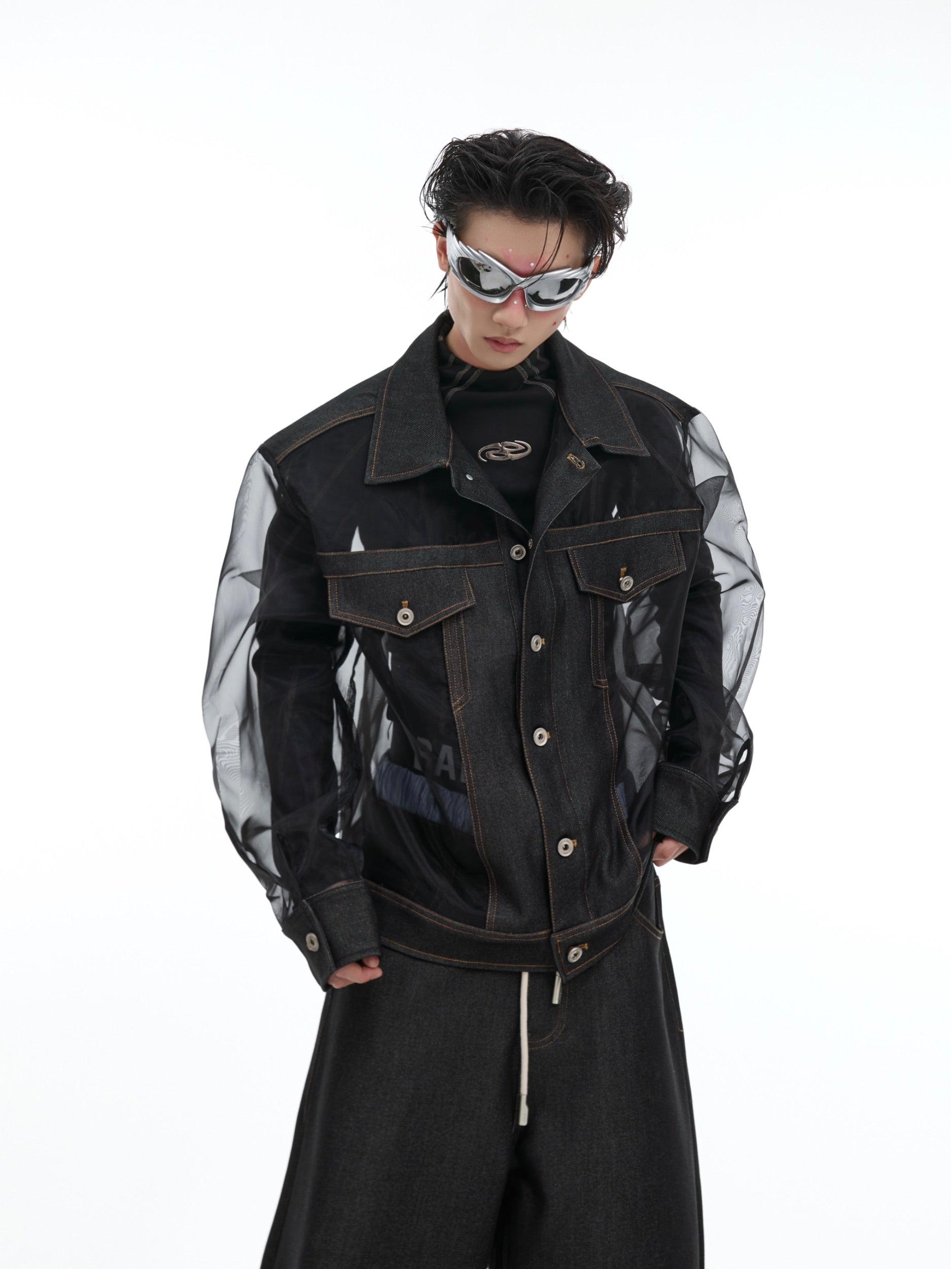 【24s Oct.】Mesh Hollow See-Through Jacket-IYAMIUIO