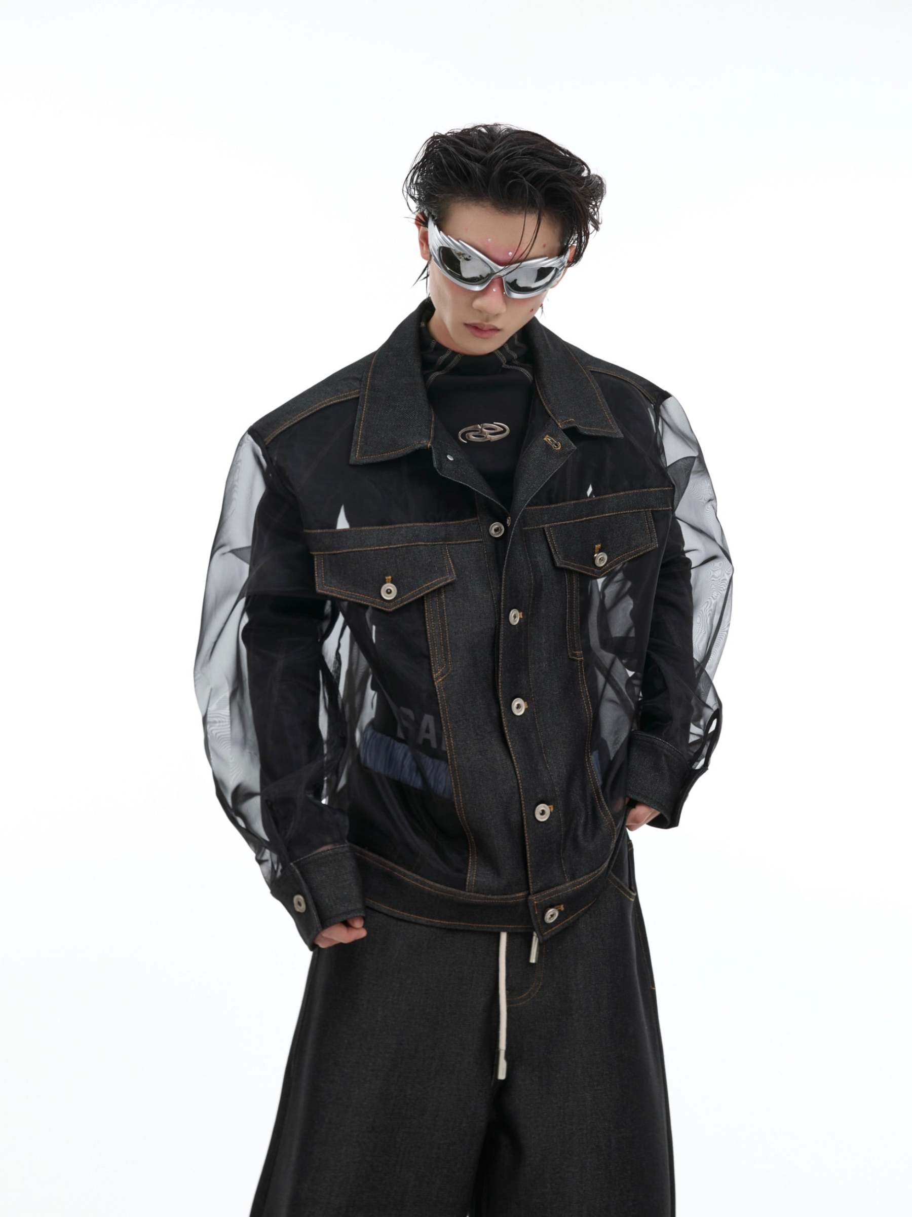 【24s Oct.】Mesh Hollow See-Through Jacket-IYAMIUIO