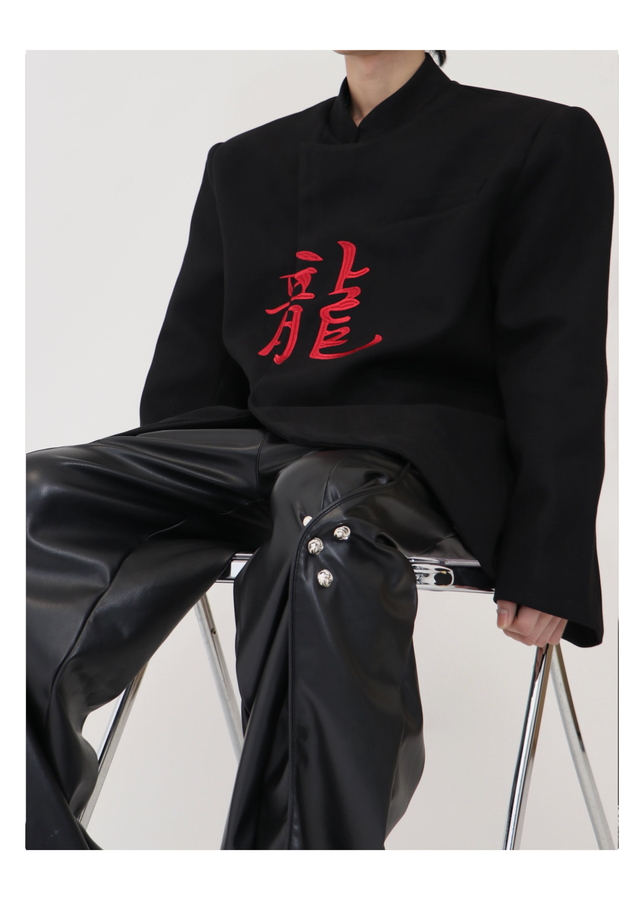 【24s Oct.】Chinese Dragon Embroidery Shoulder Pad Jacket-IYAMIUIO