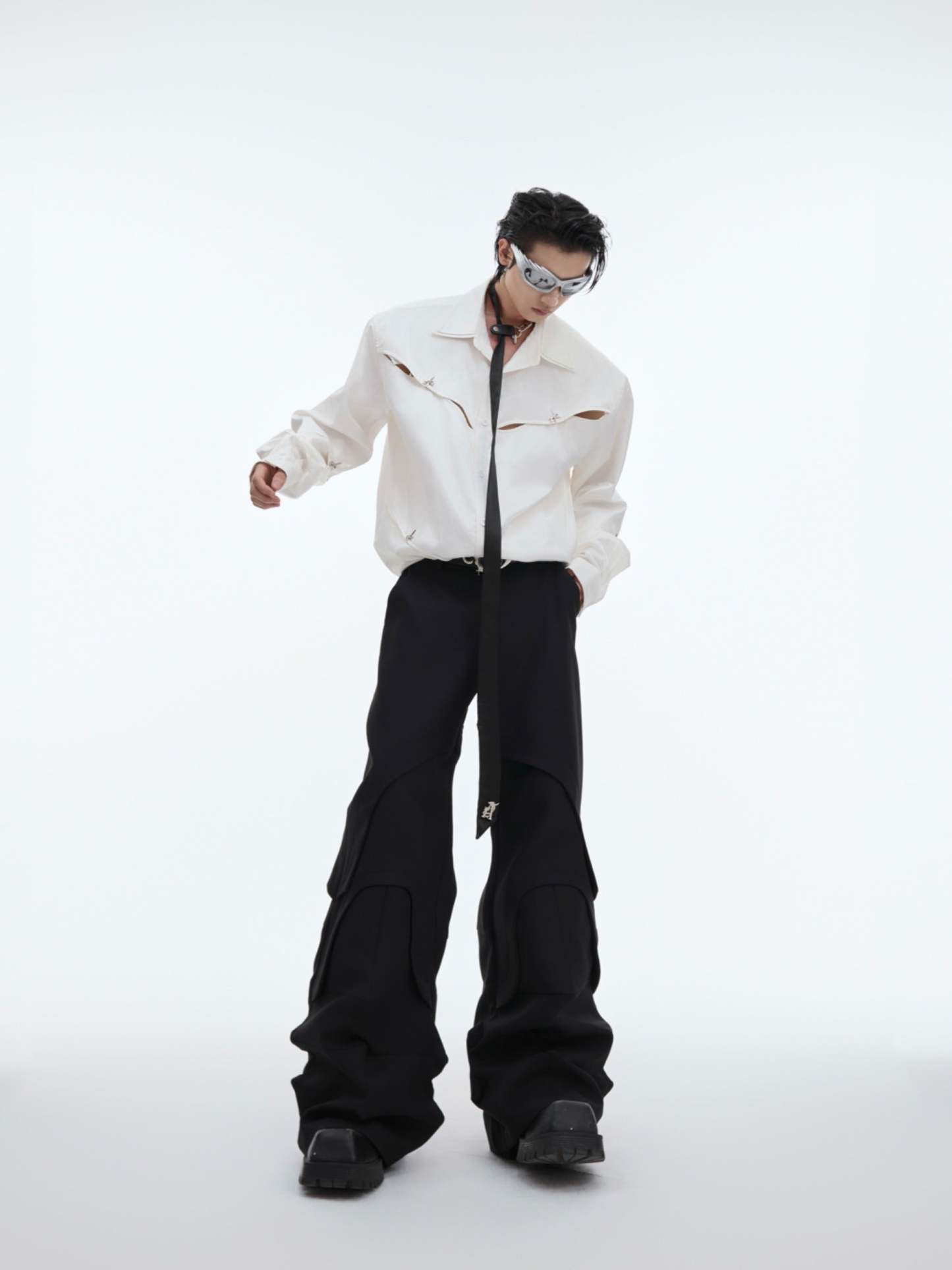 【24s Oct.】Flowing Hollow Deconstructed Detachable Shirt-IYAMIUIO