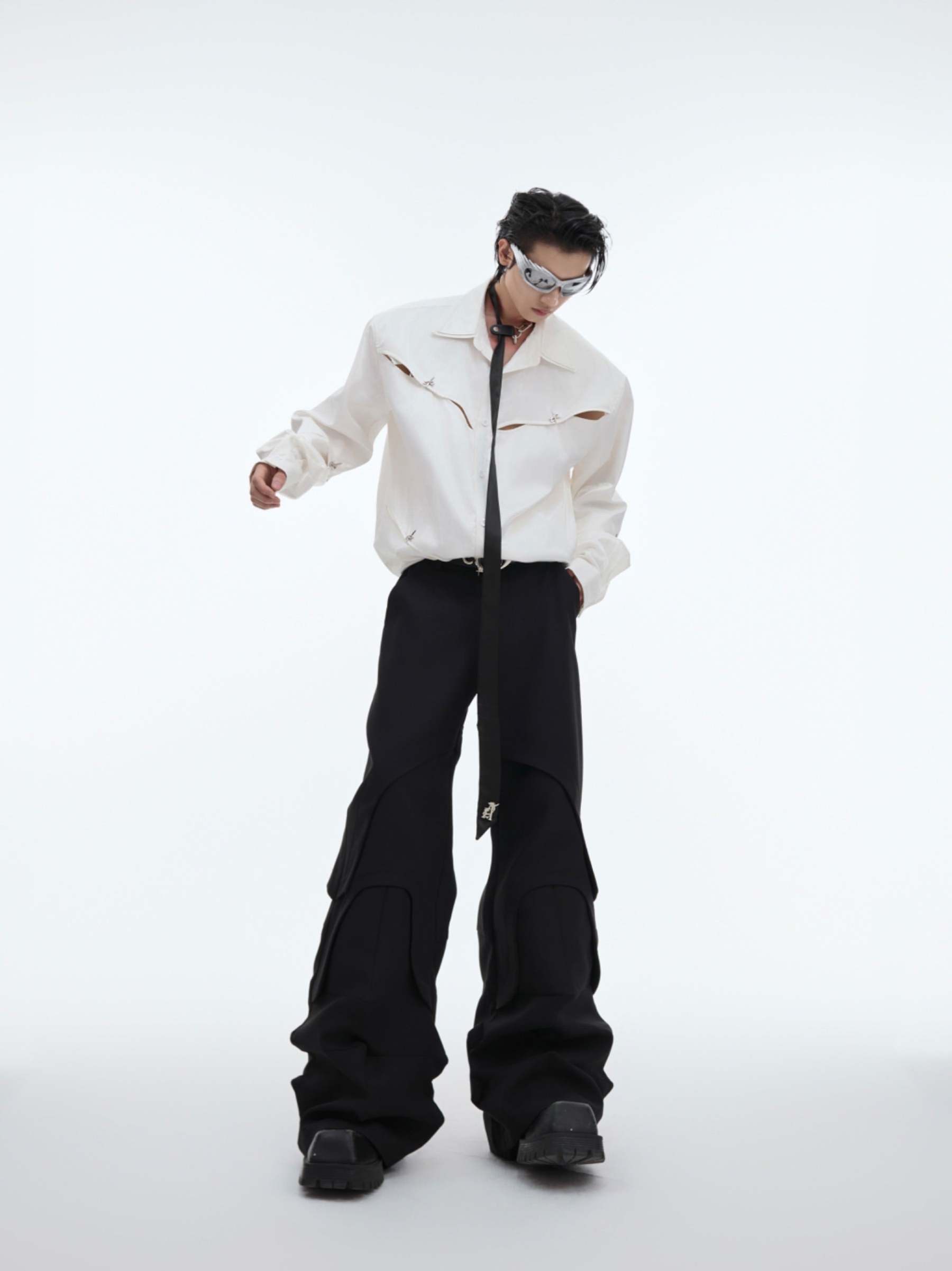 【24s Oct.】Flowing Hollow Deconstructed Detachable Shirt-IYAMIUIO