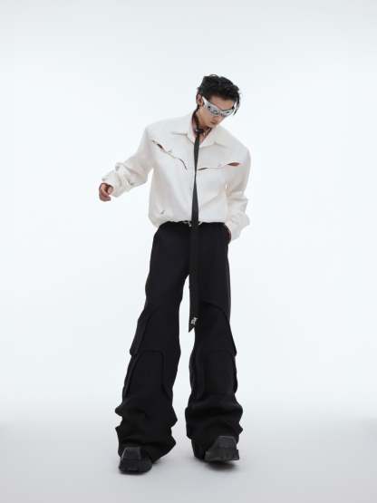 【24s Oct.】Flowing Hollow Deconstructed Detachable Shirt-IYAMIUIO