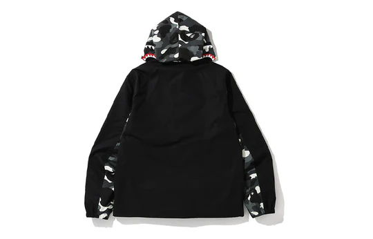 A Bathing Ape Shark Camo Pocket Full Zip Hoodie 'Black' 0ZXSWM140008D