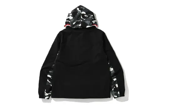 A Bathing Ape Shark Camo Pocket Full Zip Hoodie 'Black' 0ZXSWM140008D