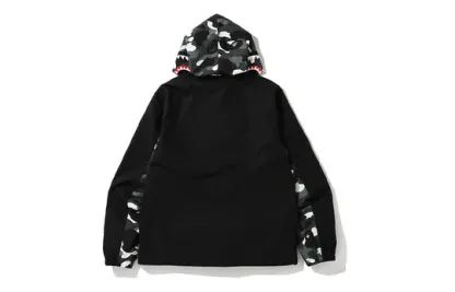 A Bathing Ape Shark Camo Pocket Full Zip Hoodie 'Black' 0ZXSWM140008D