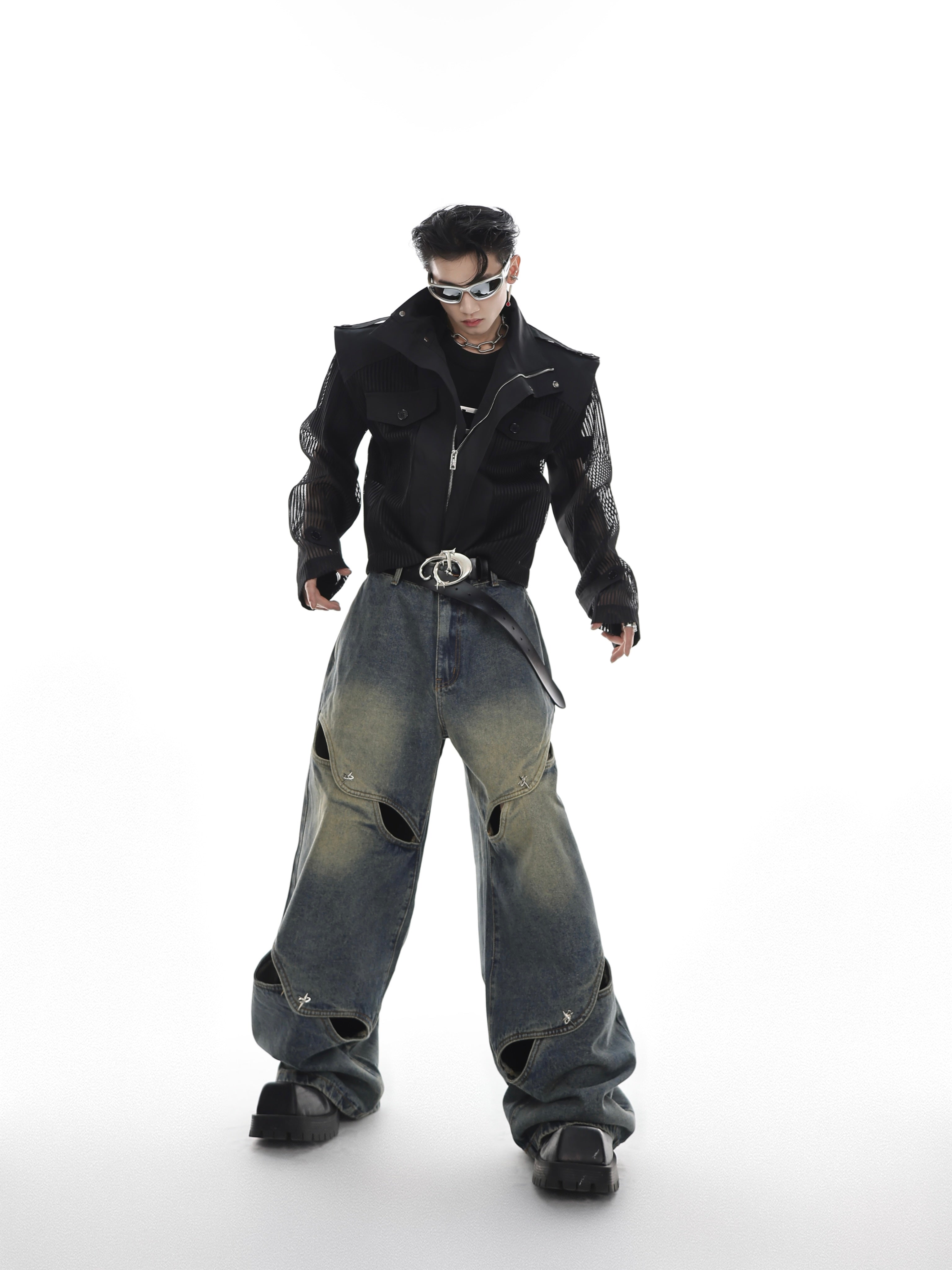 【23s May.】 Trendy Cutout Jeans-IYAMIUIO