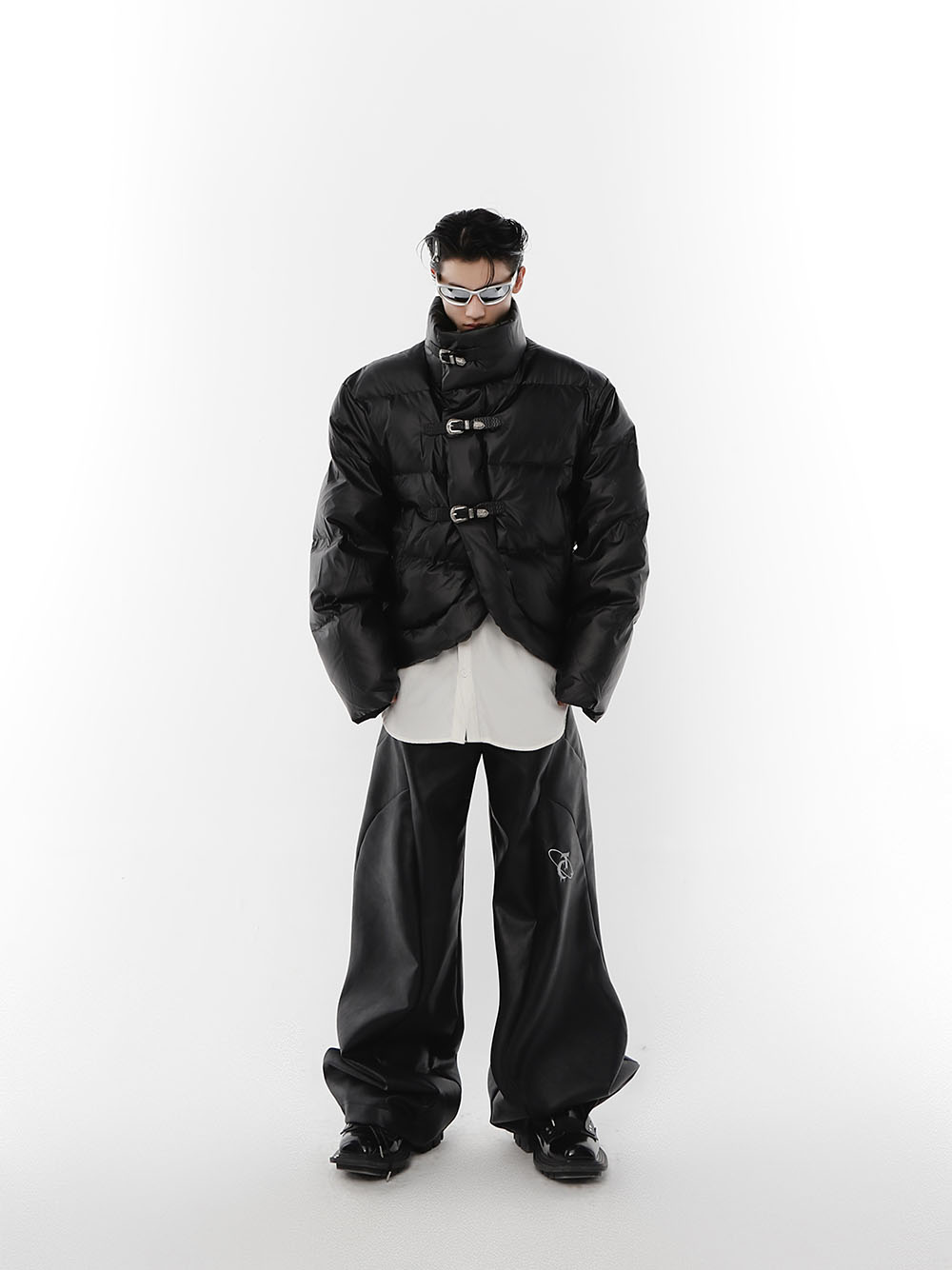 Irregular Leather Jacket-IYAMIUIO