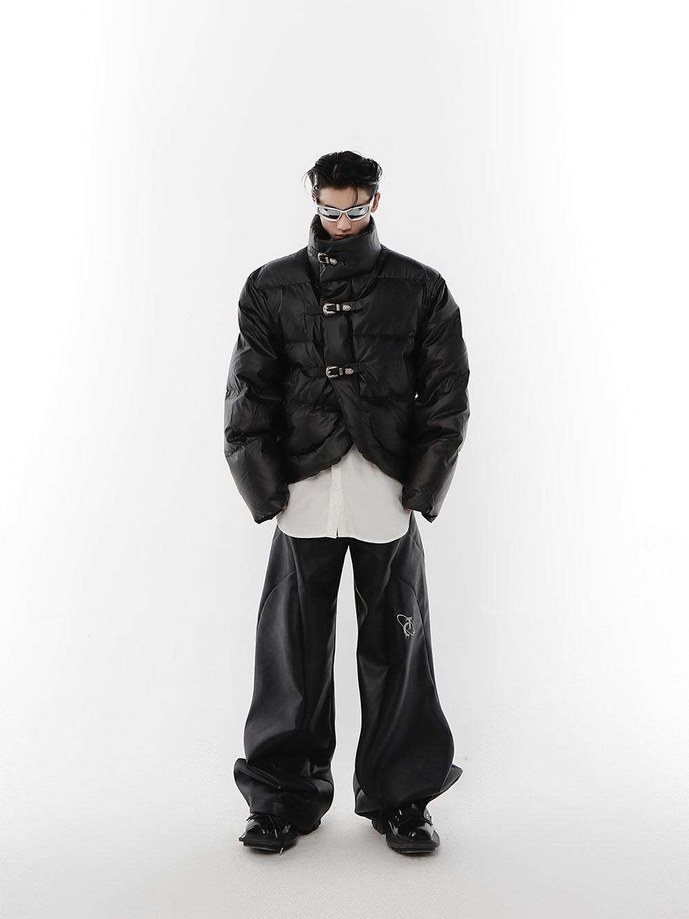 Irregular Leather Jacket-IYAMIUIO