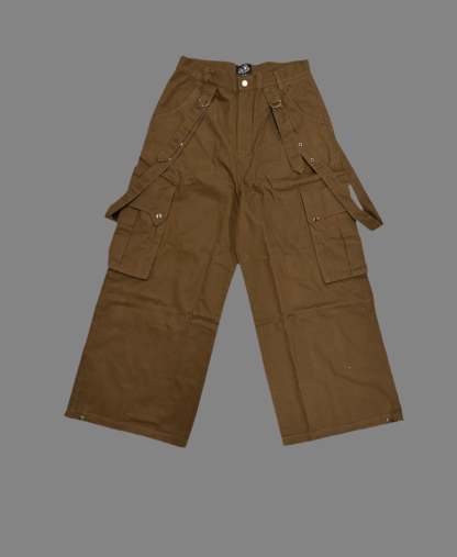 TAIGA STRAP PANTS (BROWN)-IYAMIUIO