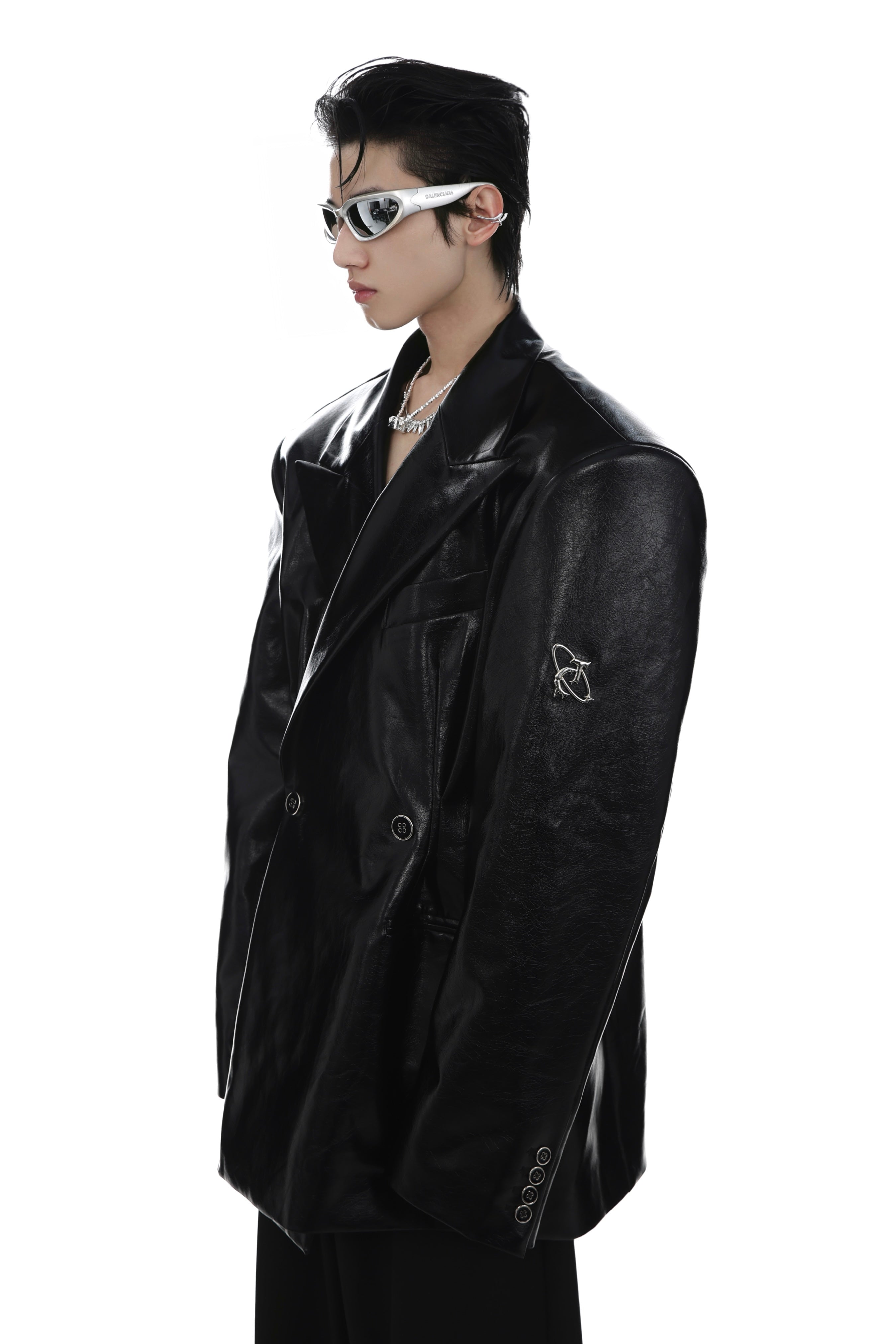 【23s Mar.】Shoulder Pad PU Leather Suit-IYAMIUIO