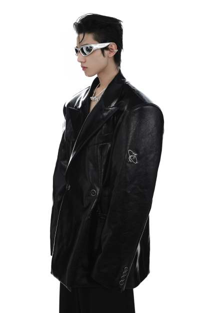 【23s Mar.】Shoulder Pad PU Leather Suit-IYAMIUIO