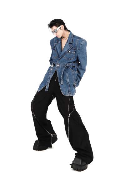 3D Deconstructed Denim Top-IYAMIUIO